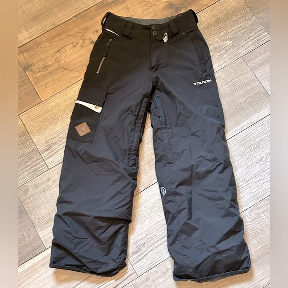 Volcom foxtail insulated pants kids boys snow ski gear size 24 inch waist black - Picture 1 of 11